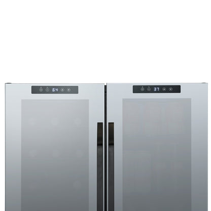 Réfrigérateur à vin et boissons Newair, 18 bouteilles et 59 canettes, double zone de température, autonome, contrôle numérique de la température