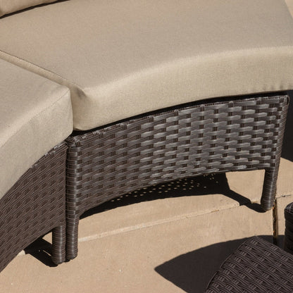 Ensemble de canapé d'angle en osier résistant aux intempéries Newton de Christopher Knight Home