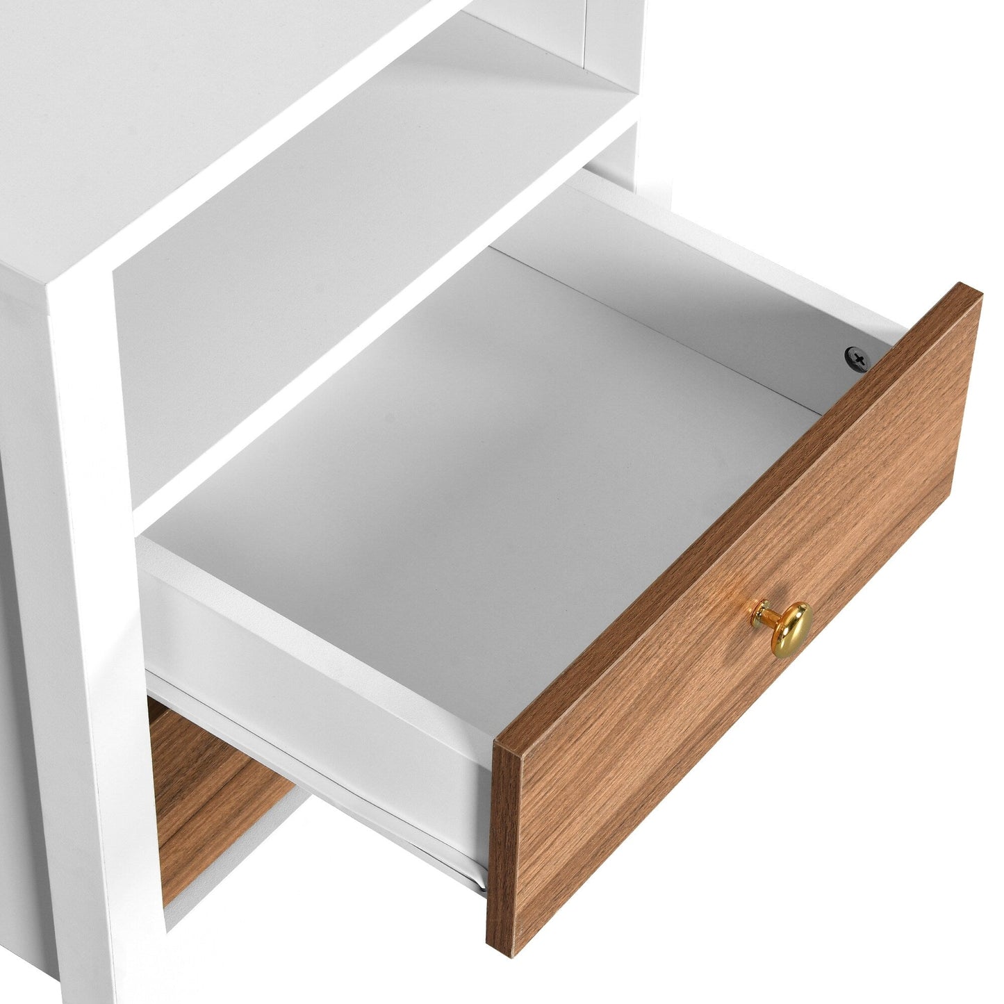 Ensemble de 2 tables de chevet avec station de recharge, table d'appoint avec 2 tiroirs, ports USB et prises électriques, pour lit.