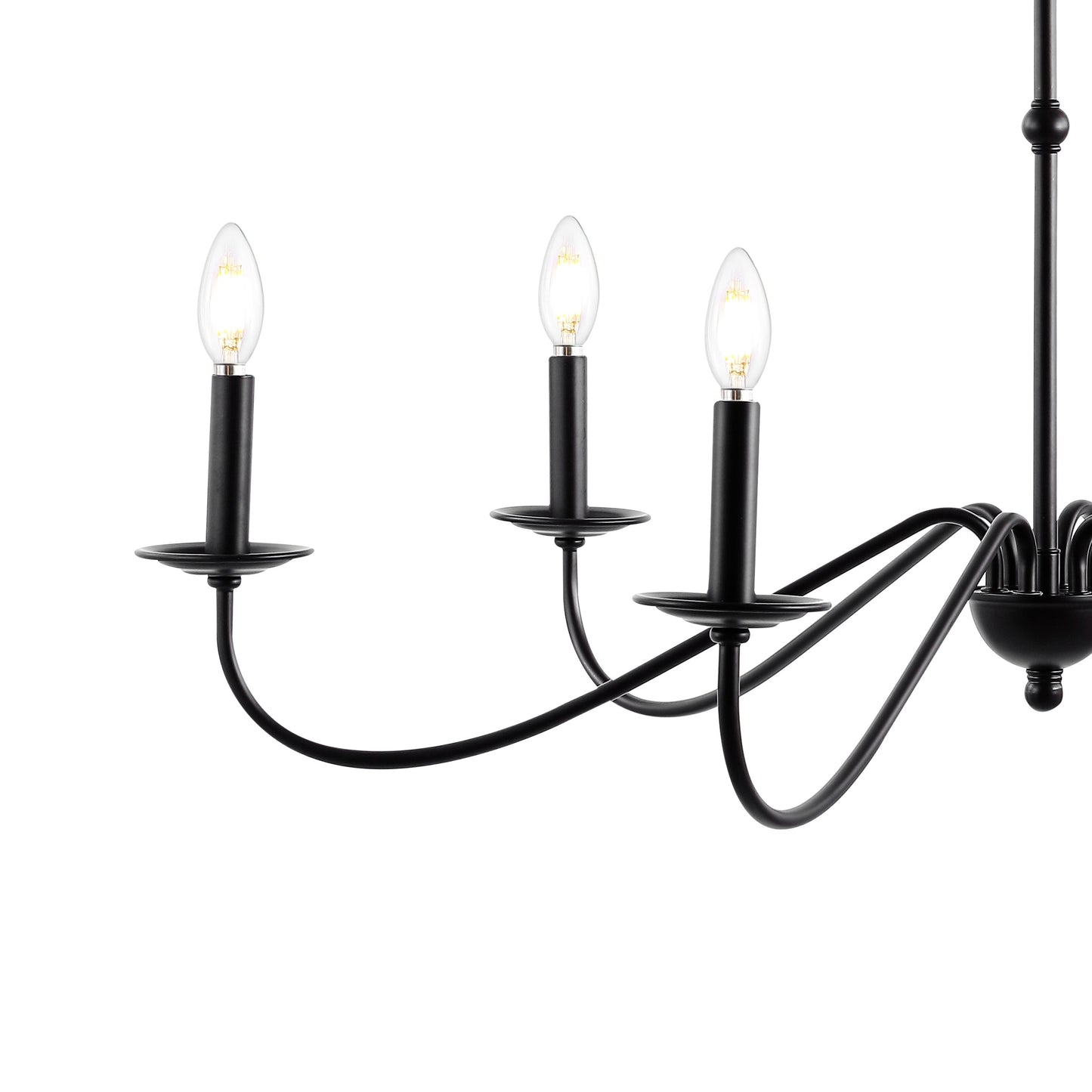 34.75 Lustre LED en fer à 6 lumières, par JONATHAN Y