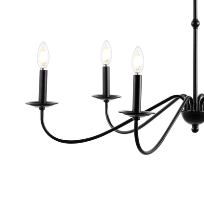 34.75 Lustre LED en fer à 6 lumières, par JONATHAN Y