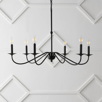 34.75 Lustre LED en fer à 6 lumières, par JONATHAN Y