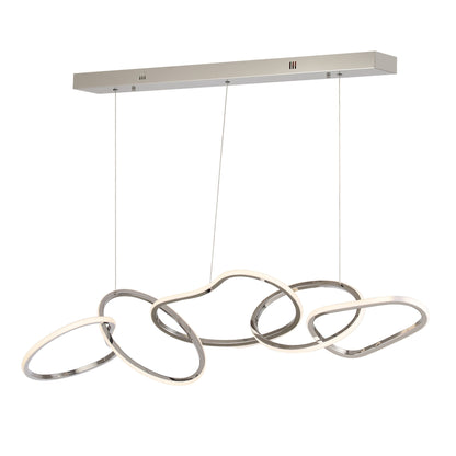 Luminaire suspendu LED en acier inoxydable noir, style nordique, pour salle à manger.