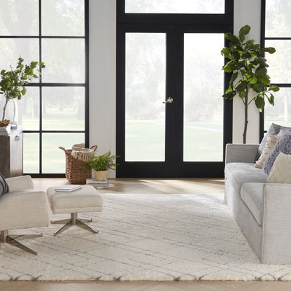 Tapis de sol abstrait géométrique à poils ultra-doux et luxueux de Nourison