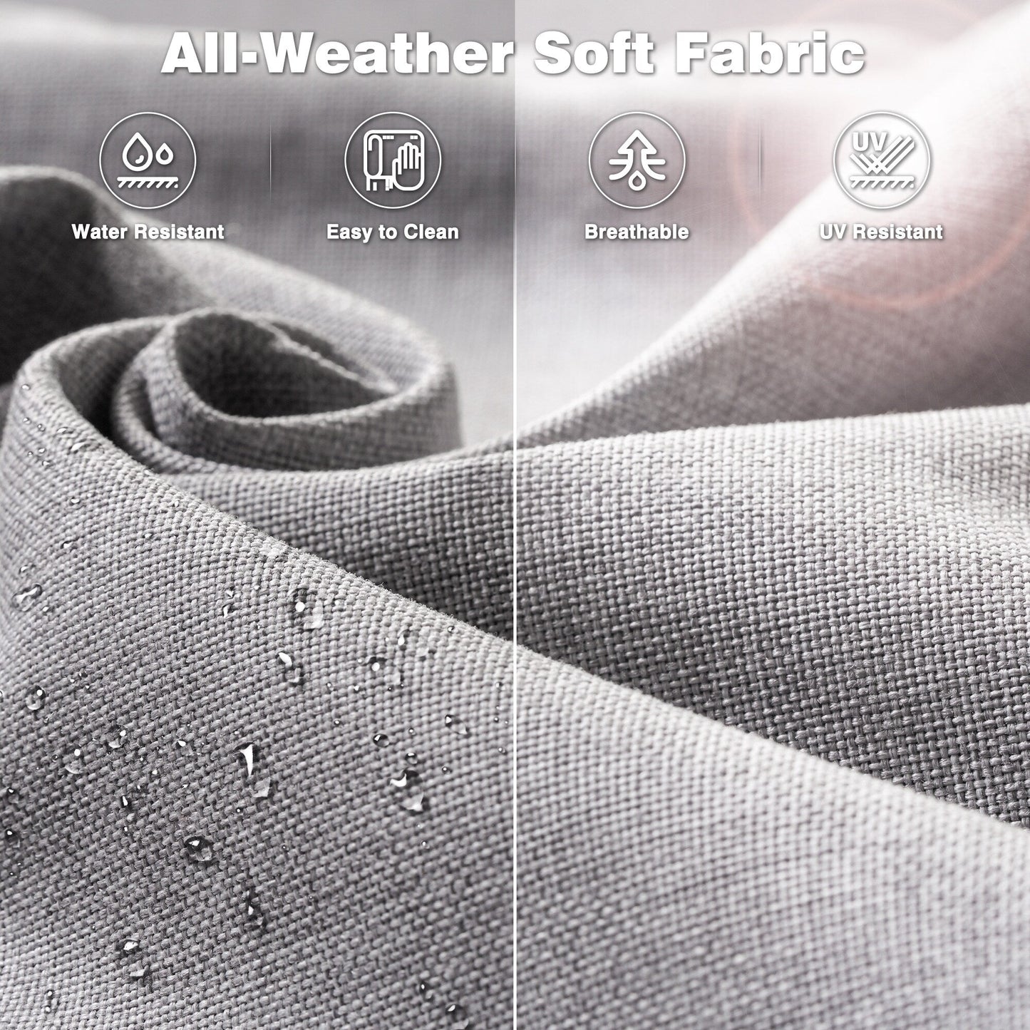 Ensemble de conversation OVIOS pour patio, 5 pièces, en osier, dossier haut.