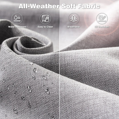 Ensemble de conversation OVIOS pour patio, 5 pièces, en osier, dossier haut.