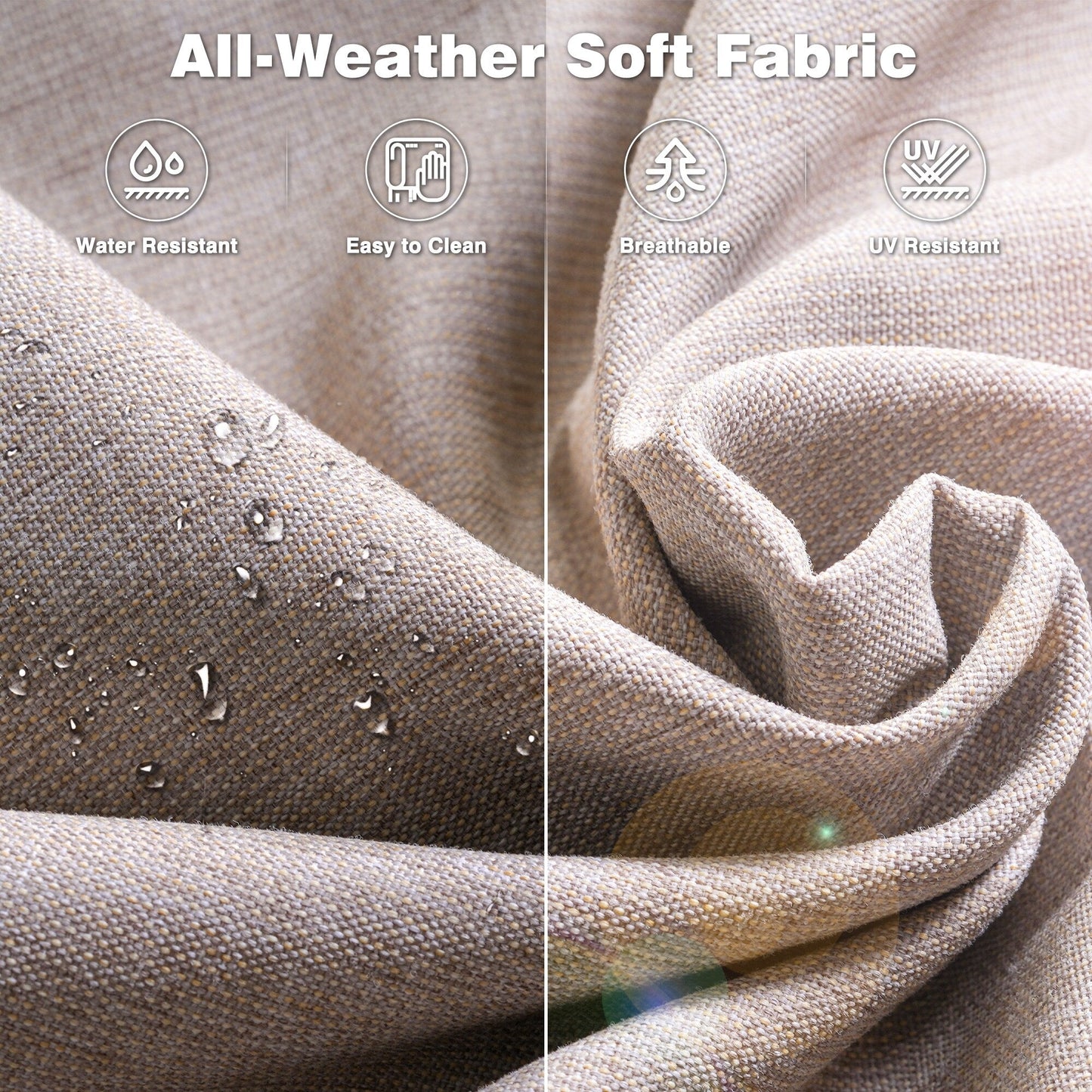 Ensemble de conversation OVIOS pour patio, 5 pièces, en osier, dossier haut.