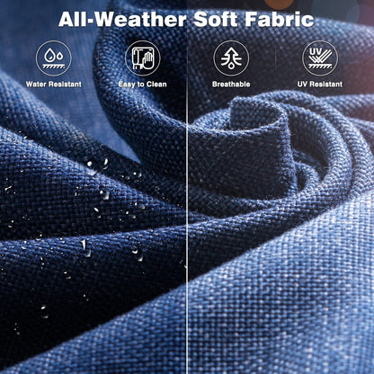 Ensemble de conversation OVIOS pour patio, 5 pièces, en osier, dossier haut.