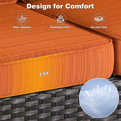 Ensemble de conversation OVIOS pour patio, 5 pièces, en osier, dossier haut.