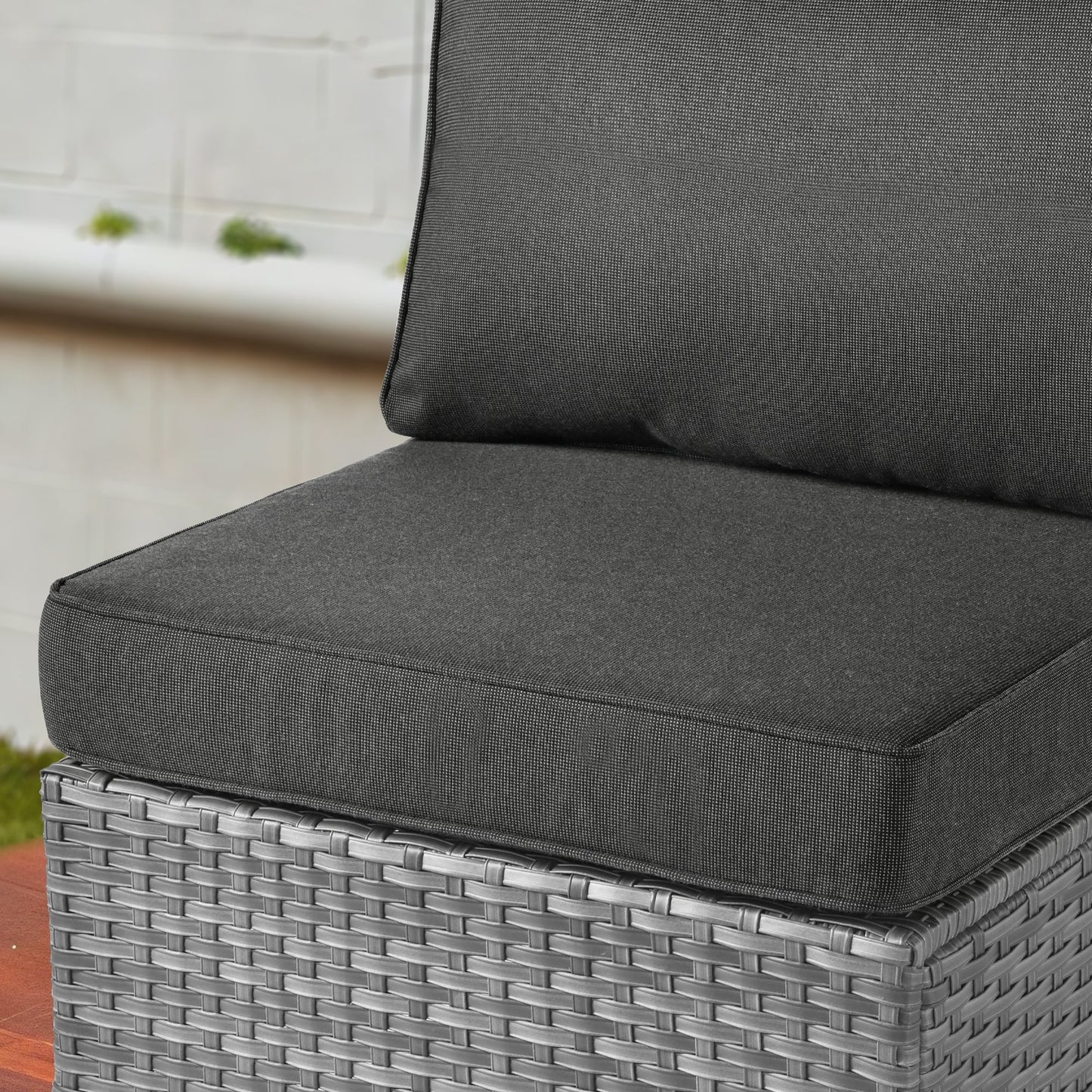 OVIOS Ensemble de salon en osier avec assises profondes, 11 pièces, chaises pivotantes, foyer.