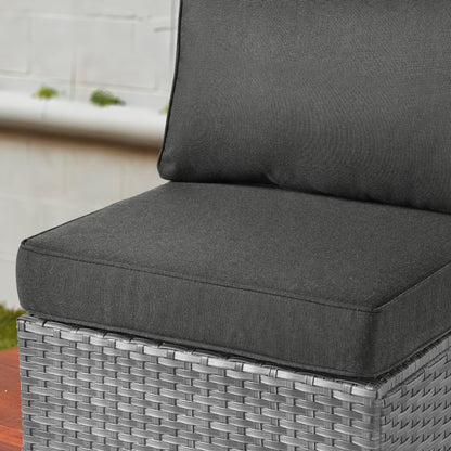 OVIOS Ensemble de salon en osier avec assises profondes, 11 pièces, chaises pivotantes, foyer.