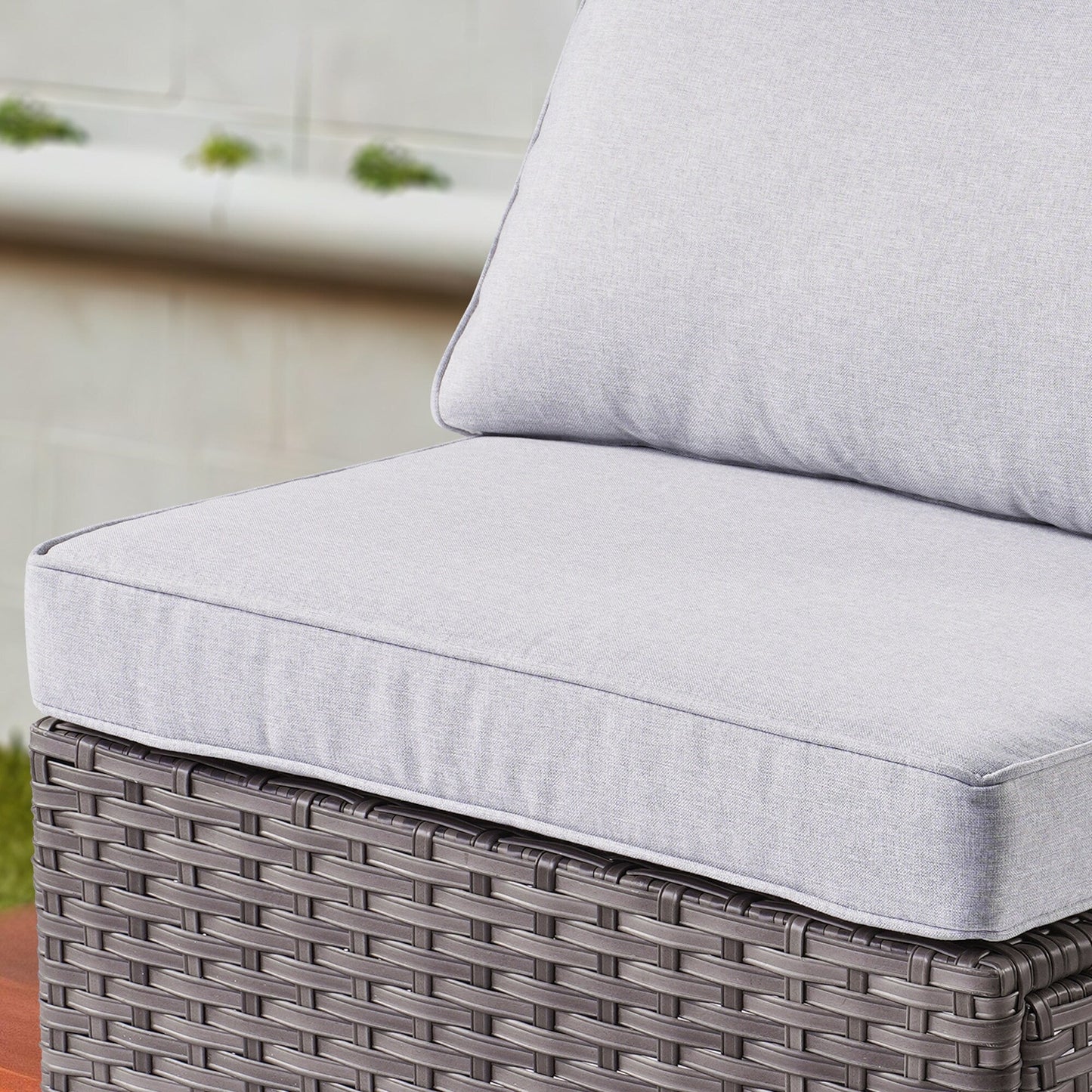 OVIOS Ensemble de salon en osier avec assises profondes, 11 pièces, chaises pivotantes, foyer.