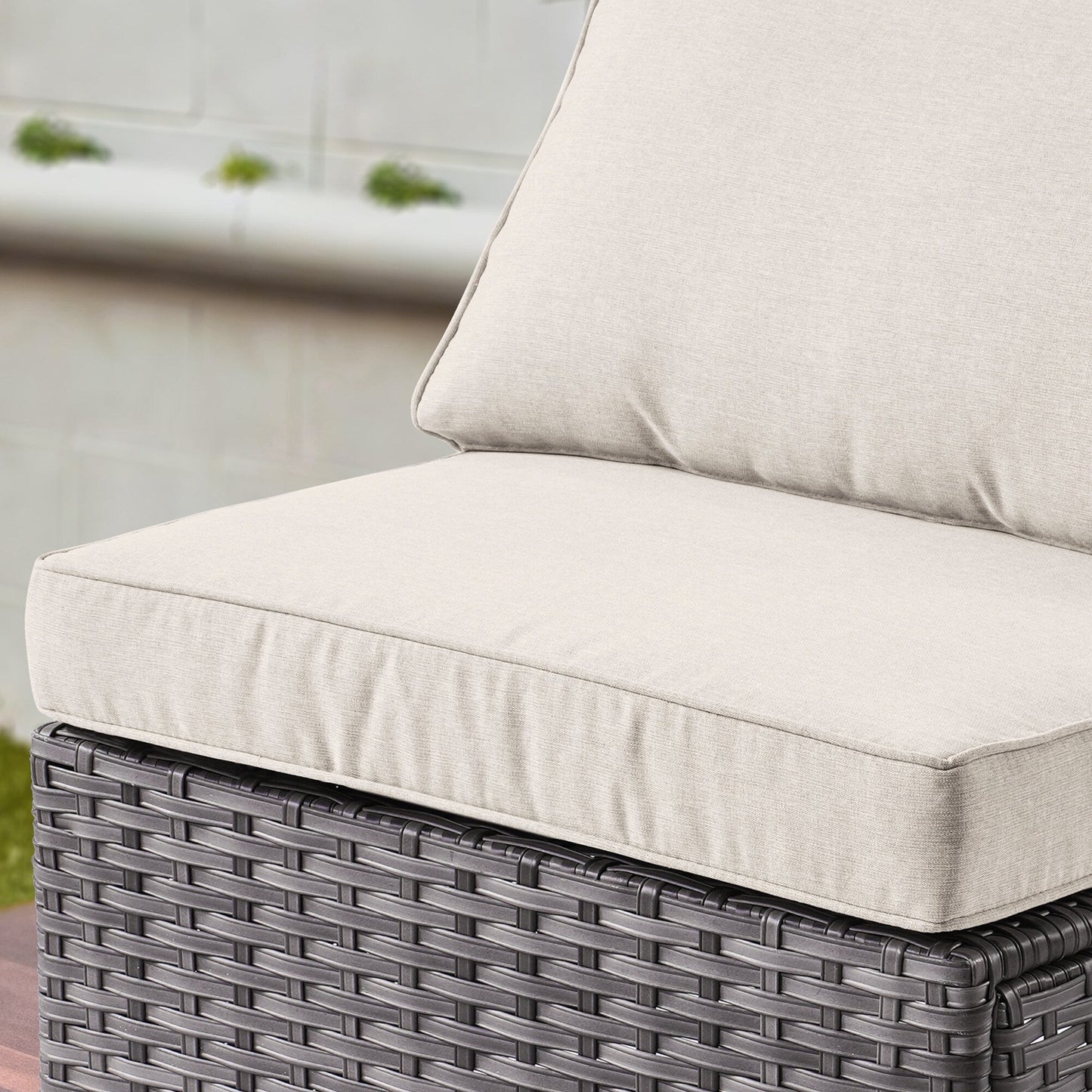 OVIOS Ensemble de salon en osier avec assises profondes, 11 pièces, chaises pivotantes, foyer.