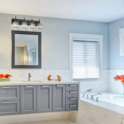 Ora - Lustres de salle de bain modernes à cristaux, à intensité variable, pour miroir, éclairage de vanité glamour