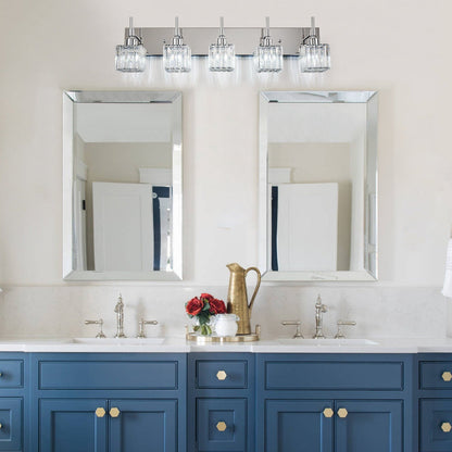 Ora - Lustres de salle de bain modernes à cristaux, à intensité variable, pour miroir, éclairage de vanité glamour