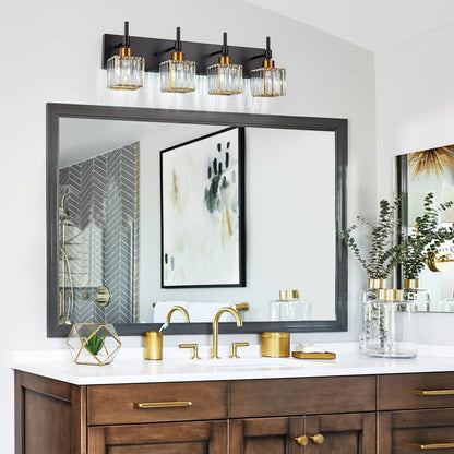 Ora - Lustres de salle de bain modernes à cristaux, à intensité variable, pour miroir, éclairage de vanité glamour