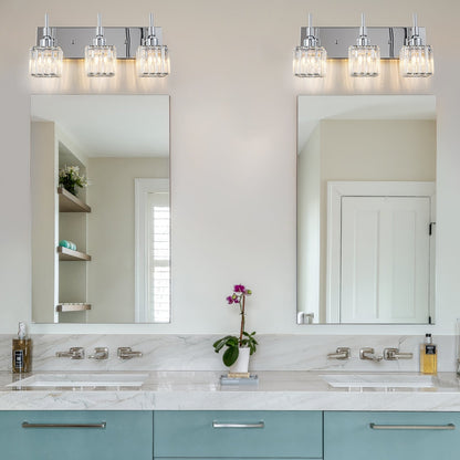 Ora - Lustres de salle de bain modernes à cristaux, à intensité variable, pour miroir, éclairage de vanité glamour