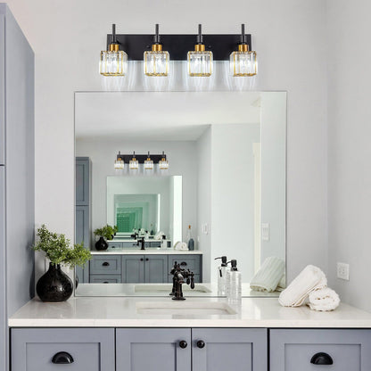 Ora - Lustres de salle de bain modernes à cristaux, à intensité variable, pour miroir, éclairage de vanité glamour