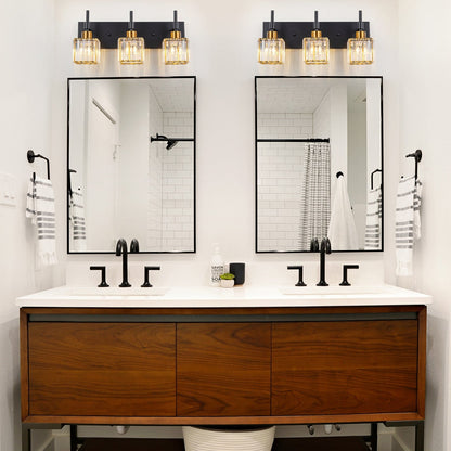 Ora - Lustres de salle de bain modernes à cristaux, à intensité variable, pour miroir, éclairage de vanité glamour