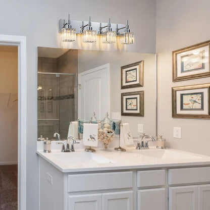 Ora - Lustres de salle de bain modernes à cristaux, à intensité variable, pour miroir, éclairage de vanité glamour