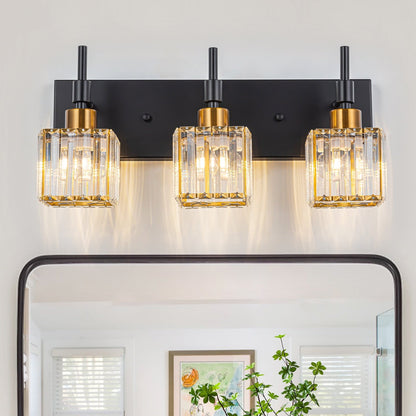 Ora - Lustres de salle de bain modernes à cristaux, à intensité variable, pour miroir, éclairage de vanité glamour