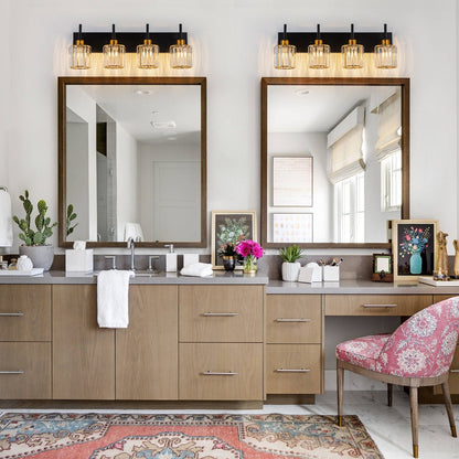 Appliques murales de salle de bain à cristaux, modernes, à intensité variable, avec abat-jours en cristal.