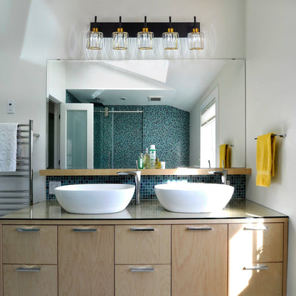 Appliques murales de salle de bain à cristaux, modernes, à intensité variable, avec abat-jours en cristal.