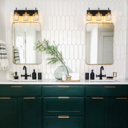 Appliques murales de salle de bain à cristaux, modernes, à intensité variable, avec abat-jours en cristal.