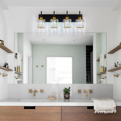 Appliques murales de salle de bain à cristaux, modernes, à intensité variable, avec abat-jours en cristal.