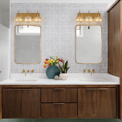 Ora - Lustres de salle de bain modernes à cristaux, à intensité variable, pour miroir, éclairage de vanité glamour