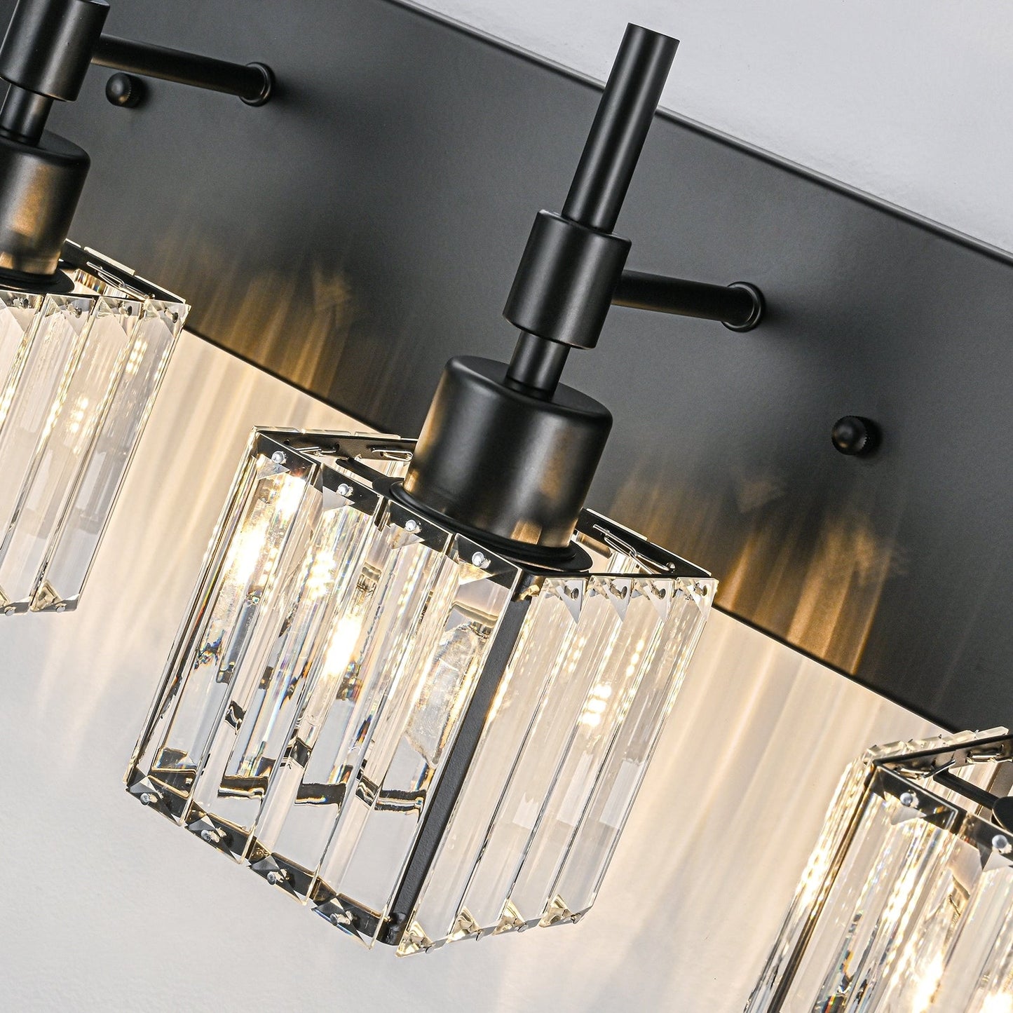 Ora - Lustres de salle de bain modernes à cristaux, à intensité variable, pour miroir, éclairage de vanité glamour