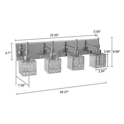 Ora - Lustres de salle de bain modernes à cristaux, à intensité variable, pour miroir, éclairage de vanité glamour
