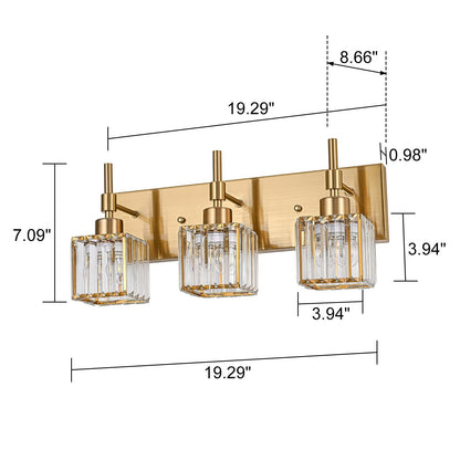Ora - Lustres de salle de bain modernes à cristaux, à intensité variable, pour miroir, éclairage de vanité glamour