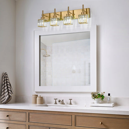 Ora - Lustres de salle de bain modernes à cristaux, à intensité variable, pour miroir, éclairage de vanité glamour