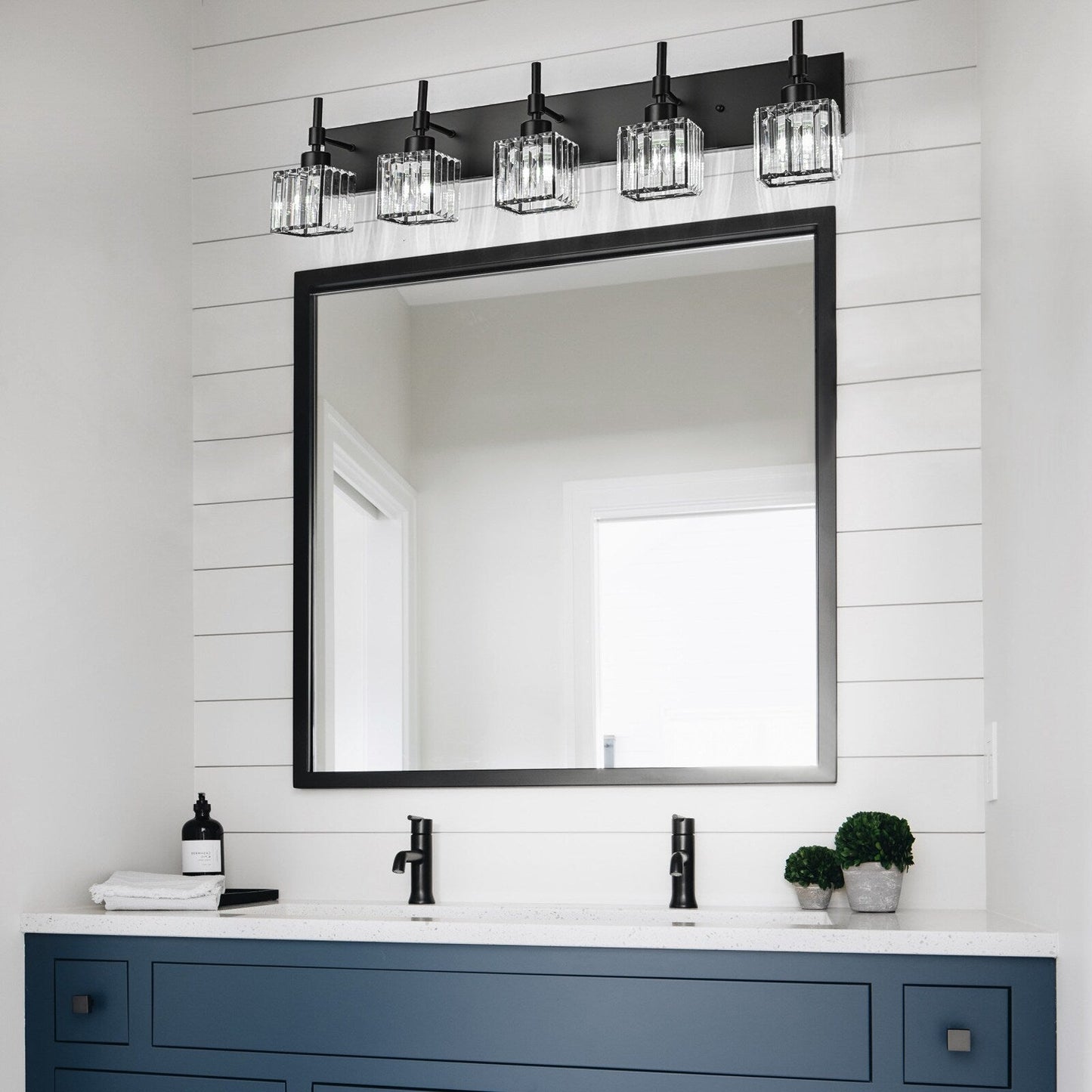 Ora - Lustres de salle de bain modernes à cristaux, à intensité variable, pour miroir, éclairage de vanité glamour