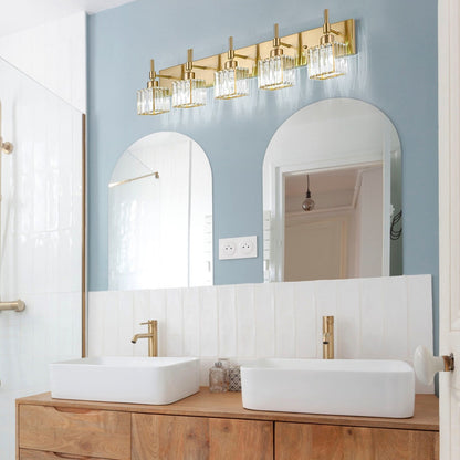 Ora - Lustres de salle de bain modernes à cristaux, à intensité variable, pour miroir, éclairage de vanité glamour