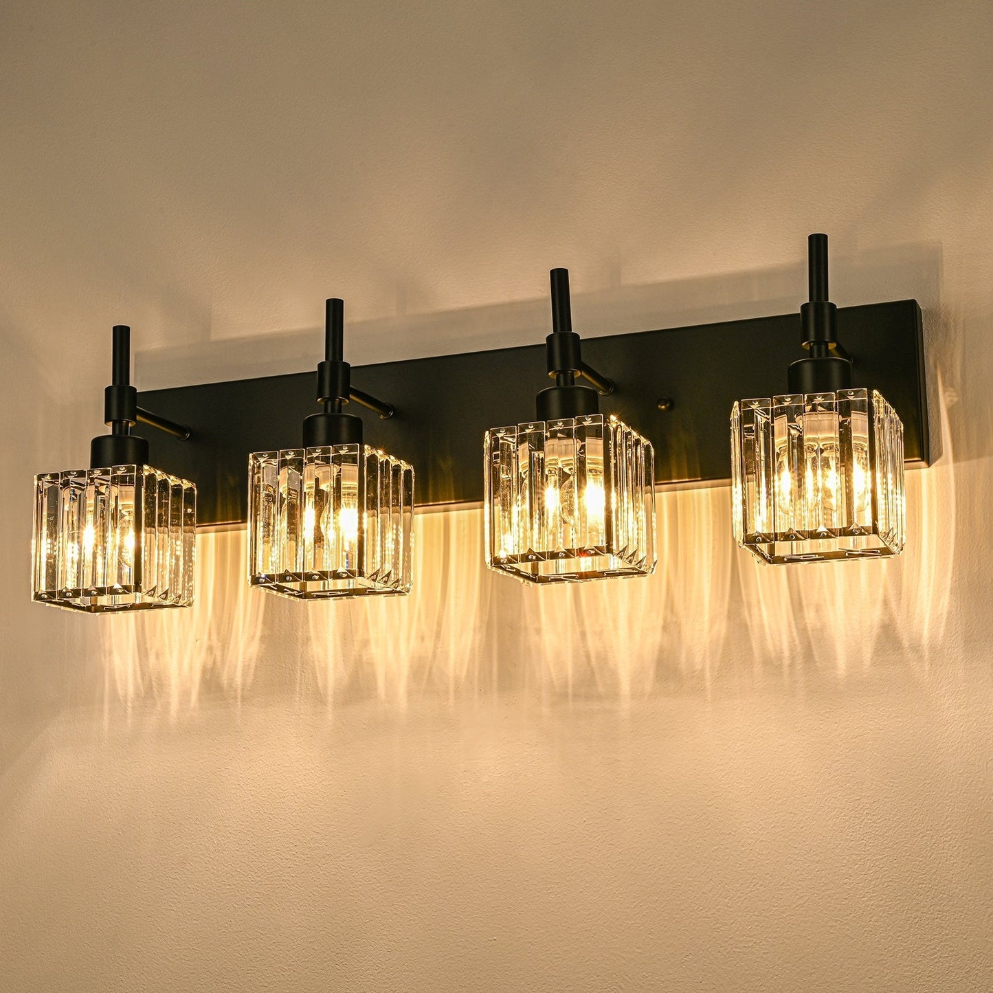 Ora - Lustres de salle de bain modernes à cristaux, à intensité variable, pour miroir, éclairage de vanité glamour