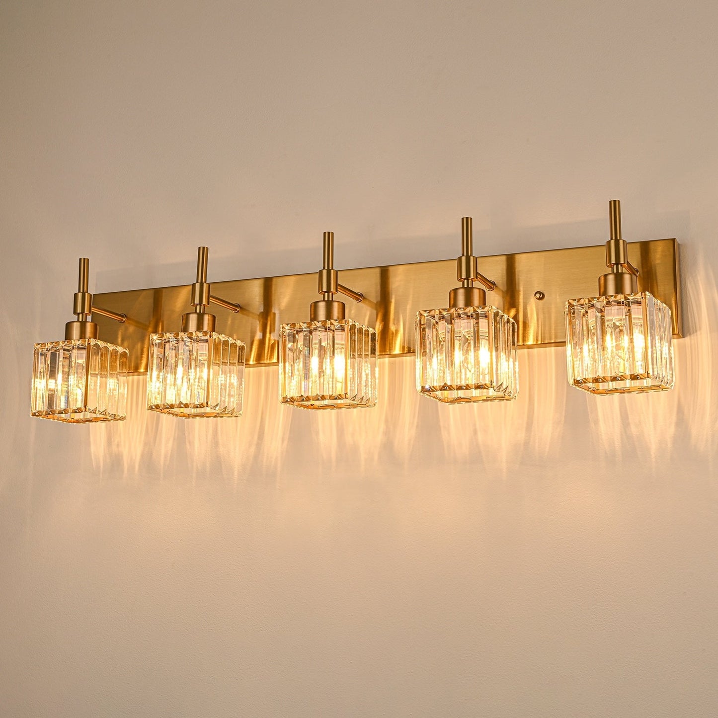 Ora - Lustres de salle de bain modernes à cristaux, à intensité variable, pour miroir, éclairage de vanité glamour