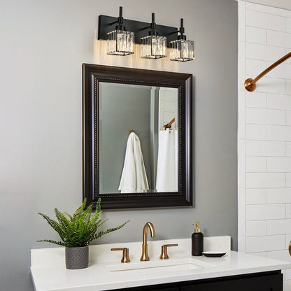 Ora - Lustres de salle de bain modernes à cristaux, à intensité variable, pour miroir, éclairage de vanité glamour