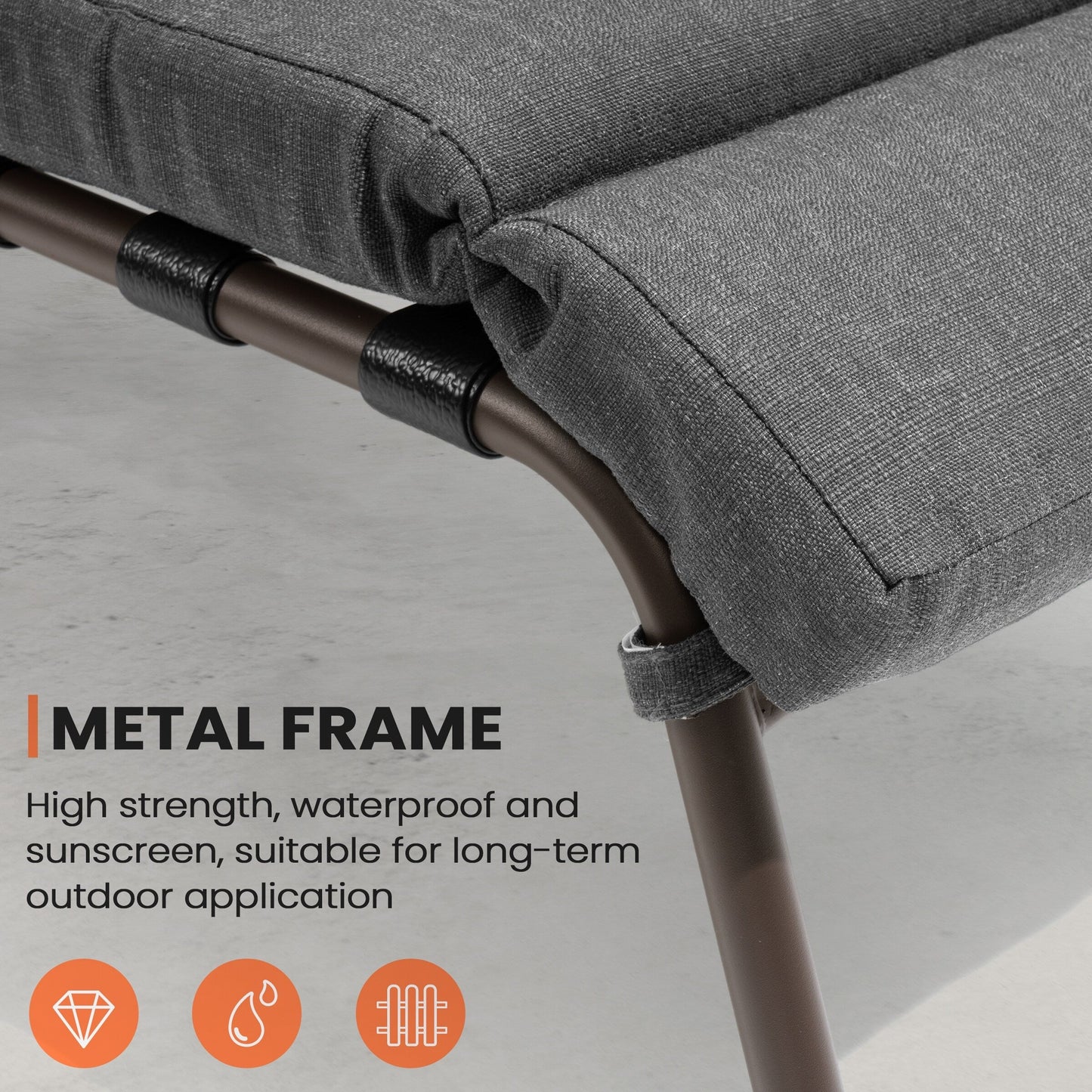 Chaise longue de jardin réglable avec coussin pour extérieur, pour terrasse, plage ou bord de piscine