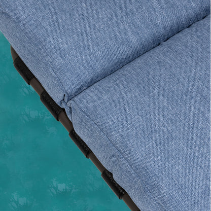 Chaise longue de jardin réglable avec coussin pour extérieur, pour terrasse, plage ou bord de piscine