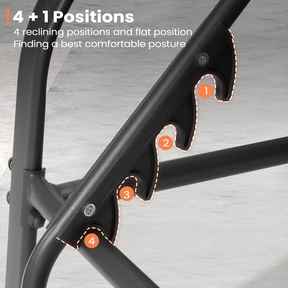 Chaise longue de jardin réglable avec coussin pour extérieur, pour terrasse, plage ou bord de piscine