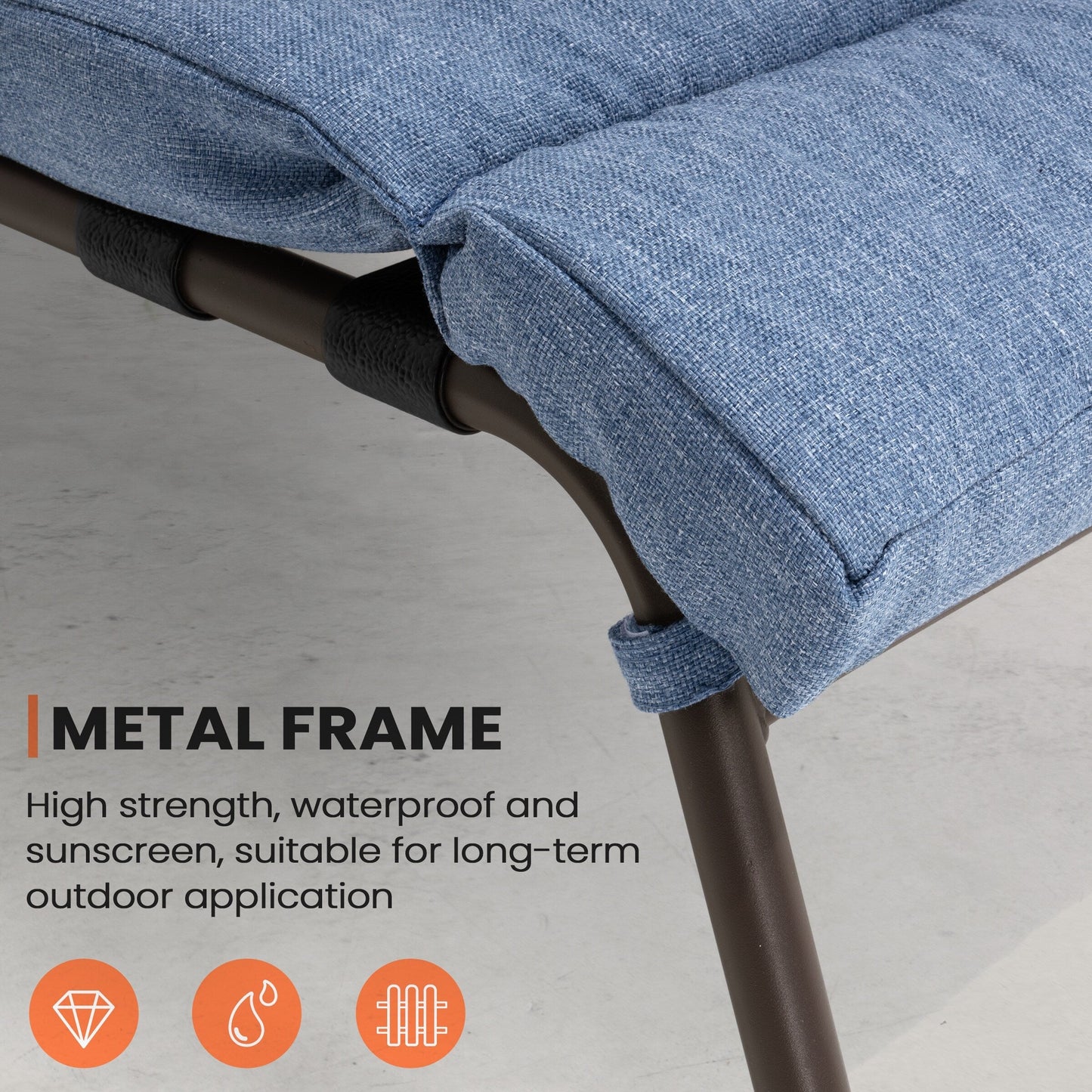 Chaise longue de jardin réglable avec coussin pour extérieur, pour terrasse, plage ou bord de piscine