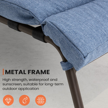 Chaise longue de jardin réglable avec coussin pour extérieur, pour terrasse, plage ou bord de piscine