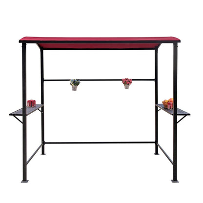 Abri de barbecue avec auvent, cadre en acier, 1,5 m x 2,4 m (5 pi x 8 pi) pour extérieur