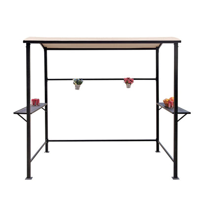 Abri de barbecue avec auvent, cadre en acier, 1,5 m x 2,4 m (5 pi x 8 pi) pour extérieur