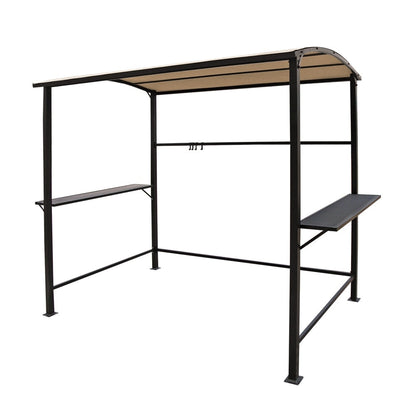 Abri de barbecue avec auvent, cadre en acier, 1,5 m x 2,4 m (5 pi x 8 pi) pour extérieur