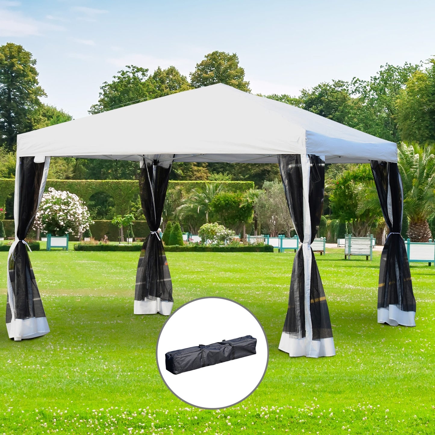 Outsunny Carriole de jardin à 2 roues, capacité de 100 kg, avec poignée ergonomique, pour jardin, cour, terrasse, balcon, etc.