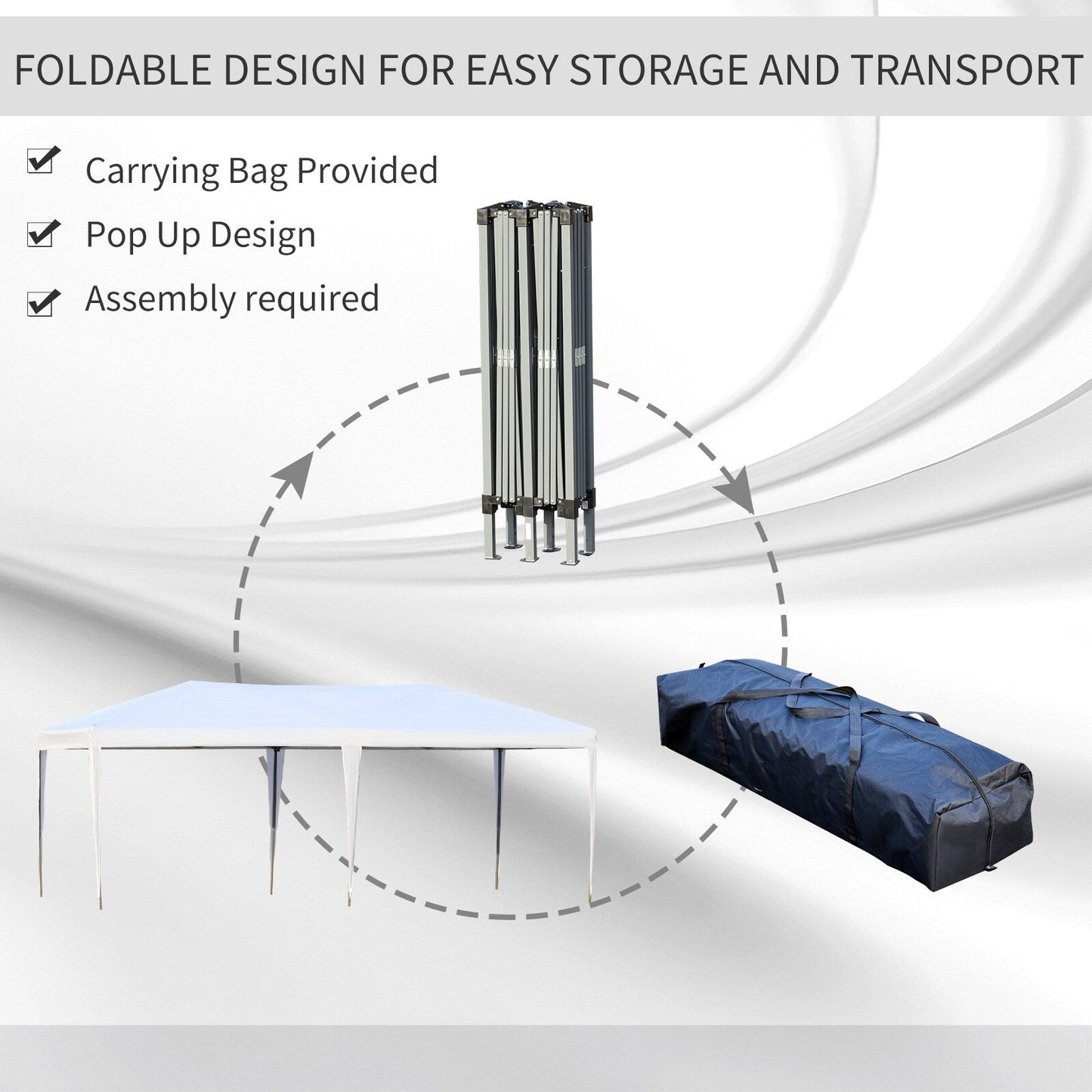 Caravane Pop-up Outsunny robuste avec cadre solide, toit pare-UV, sac de transport pour patio, jardin, plage, arrière-cour