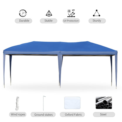 Caravane Pop-up Outsunny robuste avec cadre solide, toit pare-UV, sac de transport pour patio, jardin, plage, arrière-cour